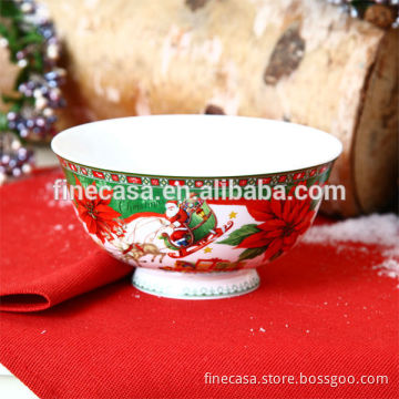 5.5 Inches Large Ceramic Christmas Soup Bowl of Santa Claus